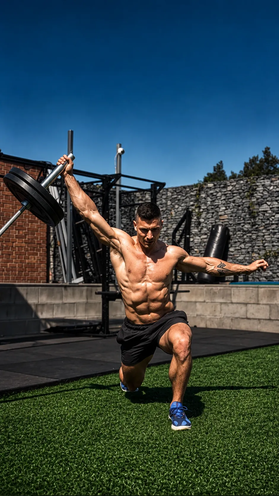 Landmine training outdoors